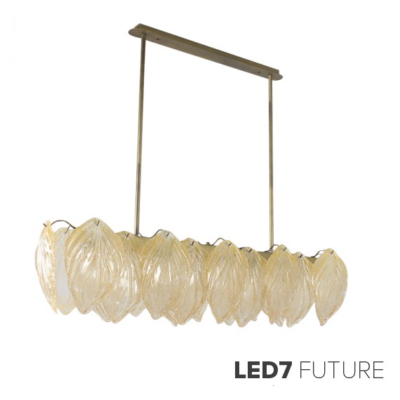 Loft Industry Modern - Glass Feathers Linear Chandelier 2